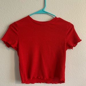 Bright red tight crop